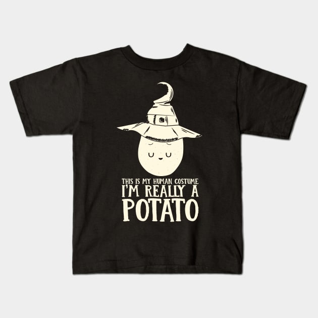 This is my Human Costume I'm Really A Potato Funny Halloween Lazy Costume Gift Kids T-Shirt by BadDesignCo